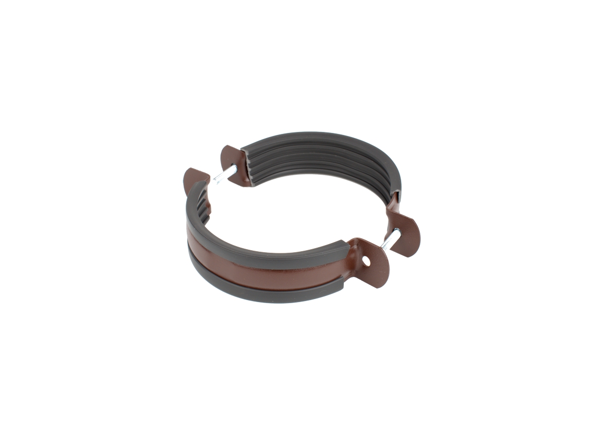 obejma rury spustowej 100 mm metalowa brązowa system kaskada glinmet