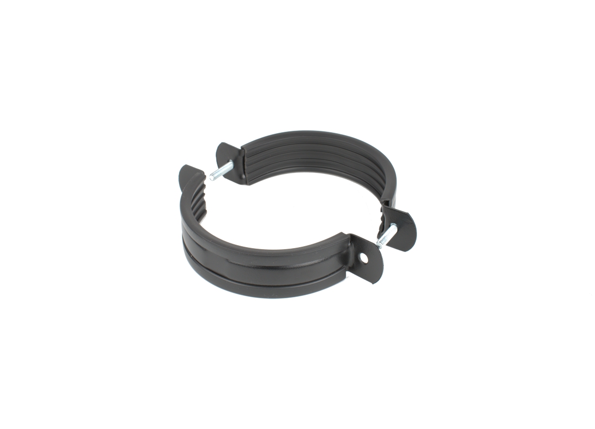 obejma do rury spustowej 100 mm metalowa czarna system kaskada glinmet