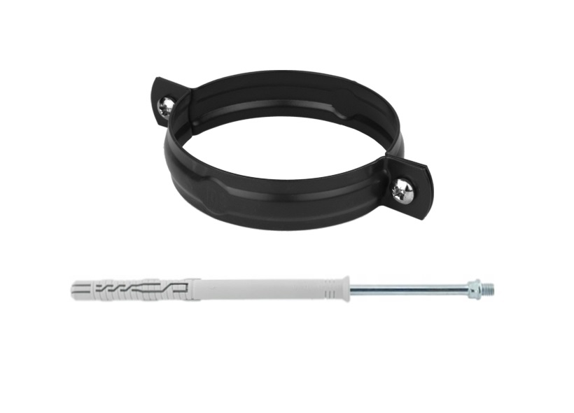 kaczmarek obejma metalowa z dyblem 75 mm czarna glinmet