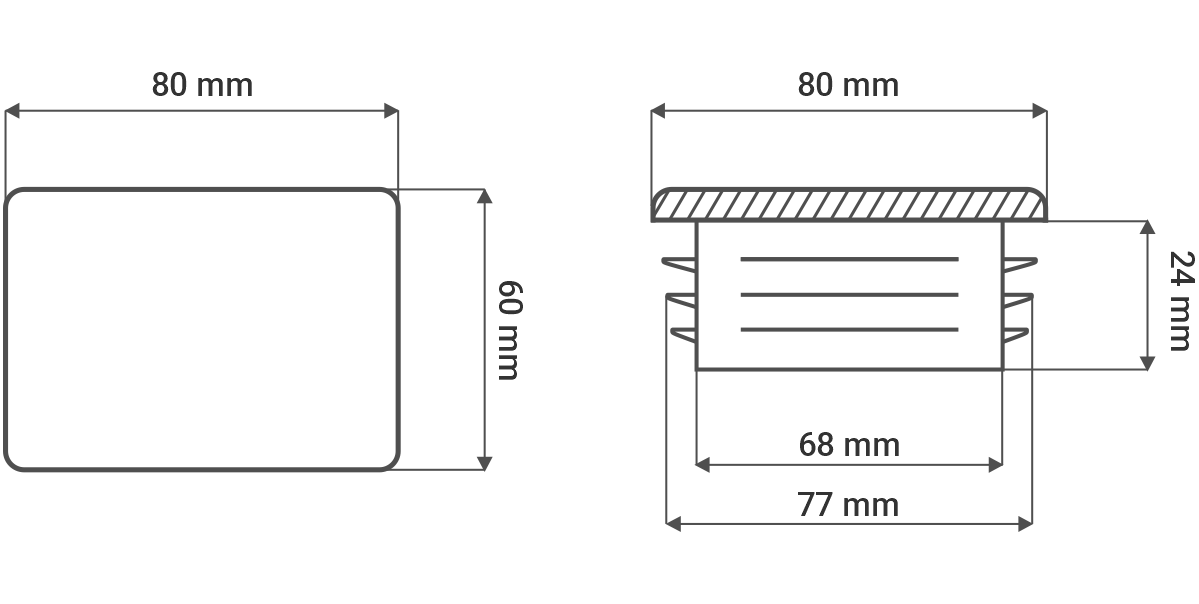 zaślepki do profilu 80x60 glinmet
