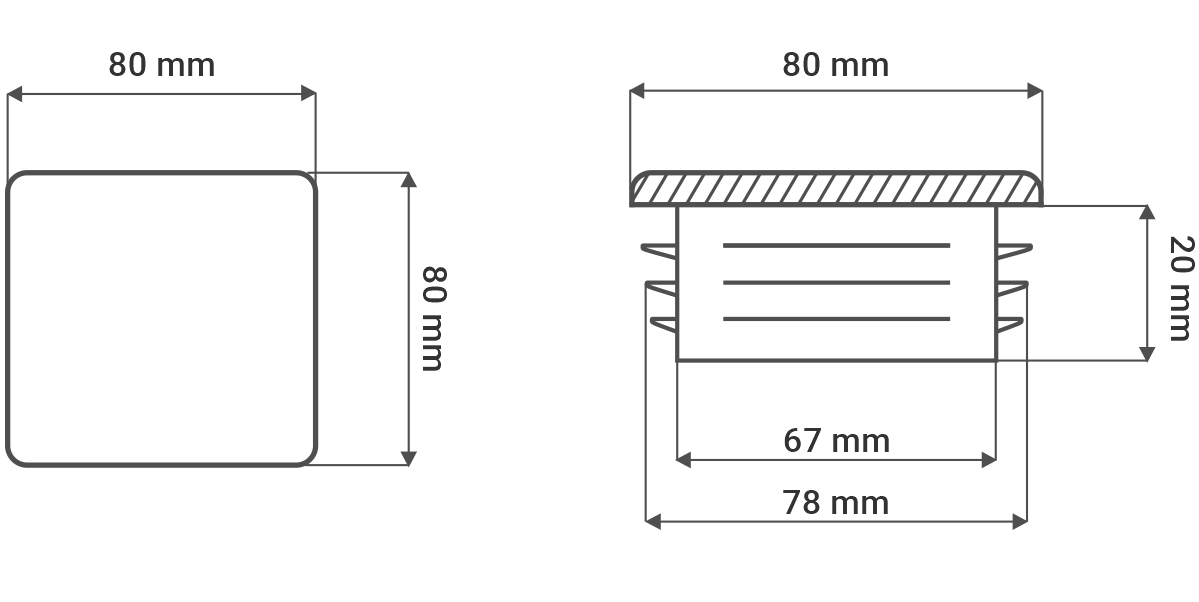 zaślepki do profilu 80x80 glinmet